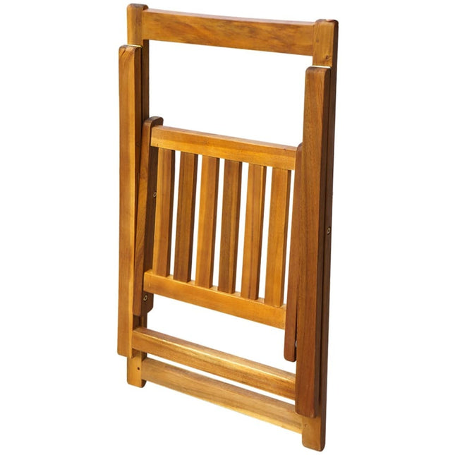 Table de jardin ovale pliante en bois d'acacia massif avec 4 chaises pliantes