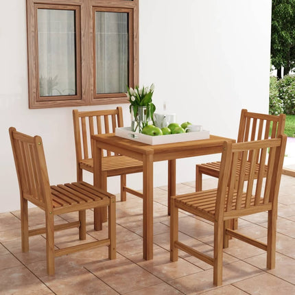 Table et chaises de jardin 4 places en teck massif 80 x 80 cm