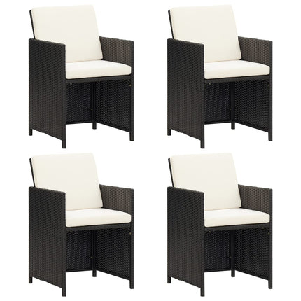 Chaises de jardin lot de 4 résine tressée noire