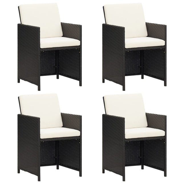 Chaises de jardin lot de 4 résine tressée noire