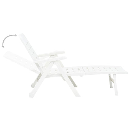 Bain de soleil pliant blanc en plastique