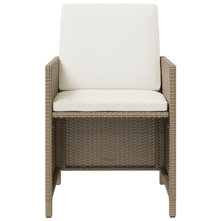 Table et fauteuils de jardin 8 places en résine tressée beige
