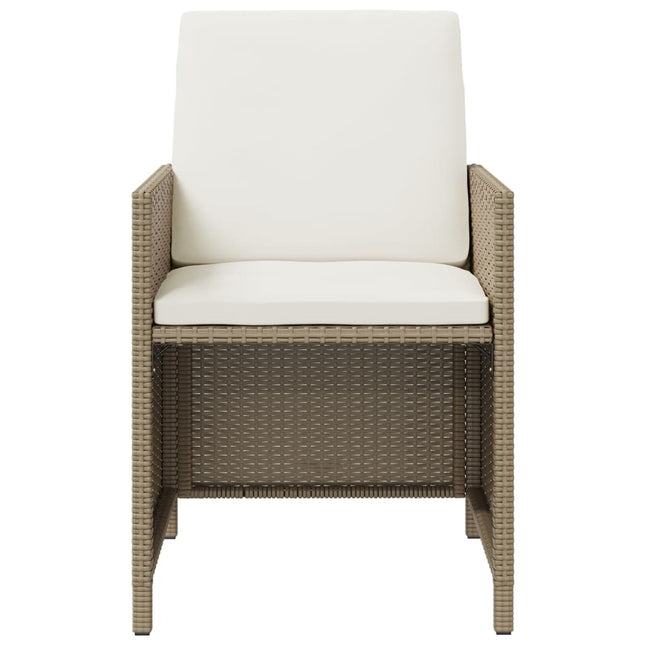 Table et fauteuils de jardin 8 places en résine tressée beige