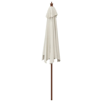 Parasol de jardin avec mât en bois sable 299 x 240 cm