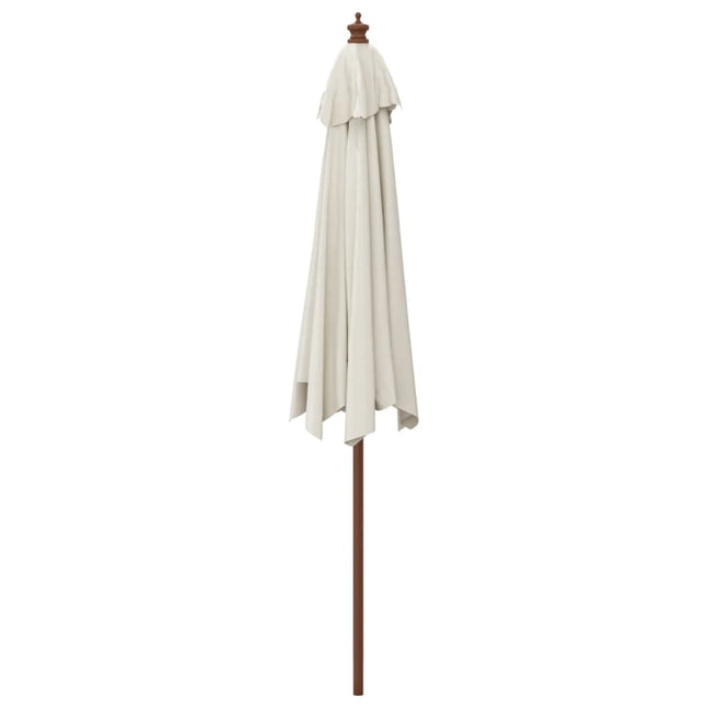 Parasol de jardin avec mât en bois sable 299 x 240 cm