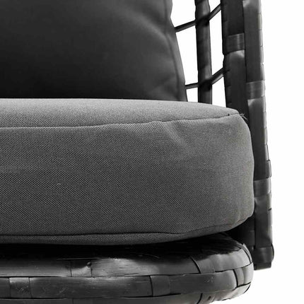 Fauteuil de jardin en résine tressée avec coussins anthracite