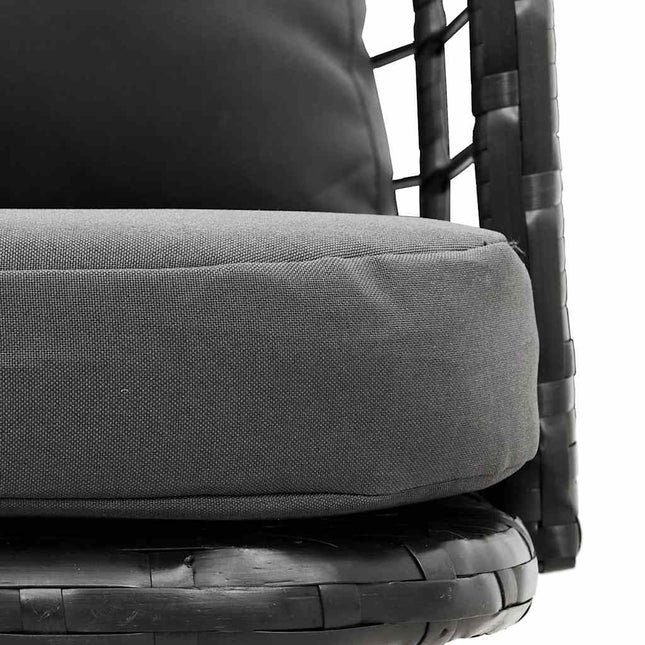 Fauteuil de jardin en résine tressée avec coussins anthracite
