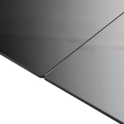 Table repas extérieure aluminium noir et verre 190 x 90 cm