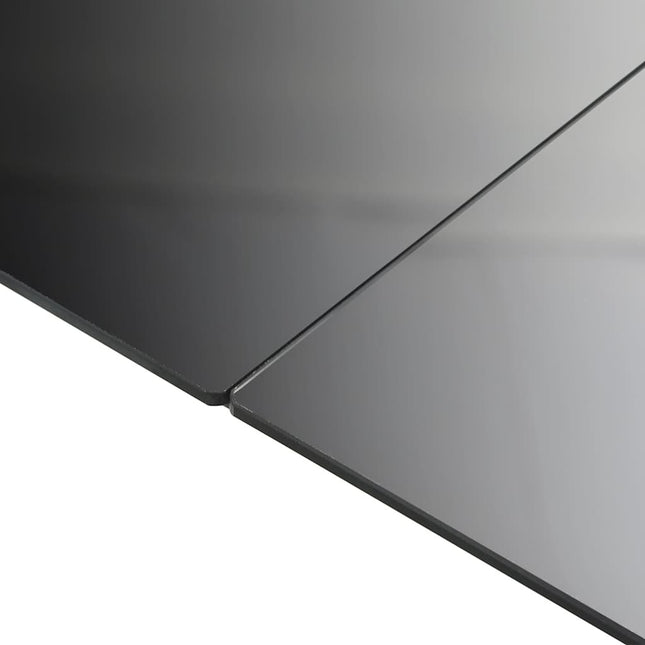 Table repas extérieure aluminium noir et verre 190 x 90 cm
