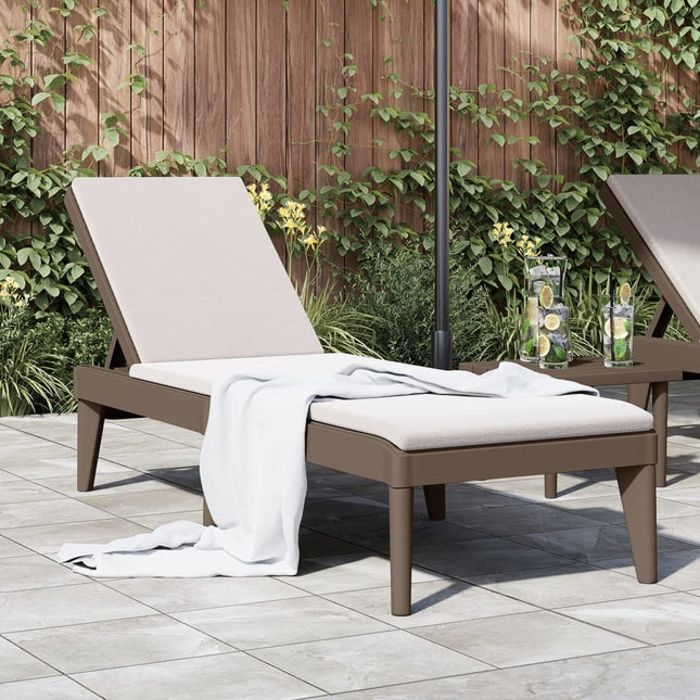 Bain de soleil marron en polypropylène effet rotin