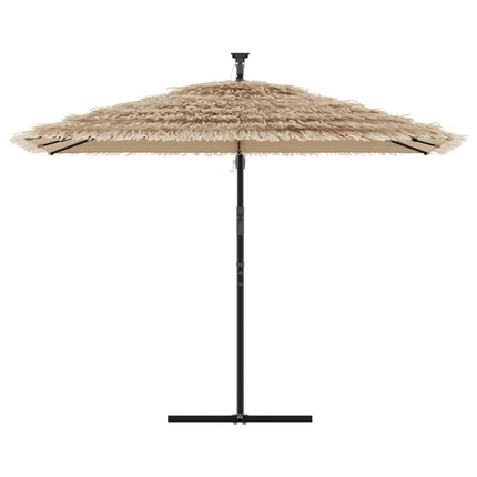 Parasol de jardin avec led et mât en acier marron 290 x 290 x 238 cm