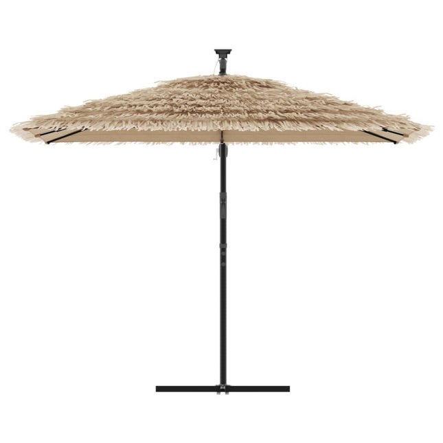 Parasol de jardin avec led et mât en acier marron 290 x 290 x 238 cm