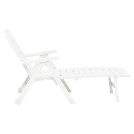 Bain de soleil pliant blanc en plastique
