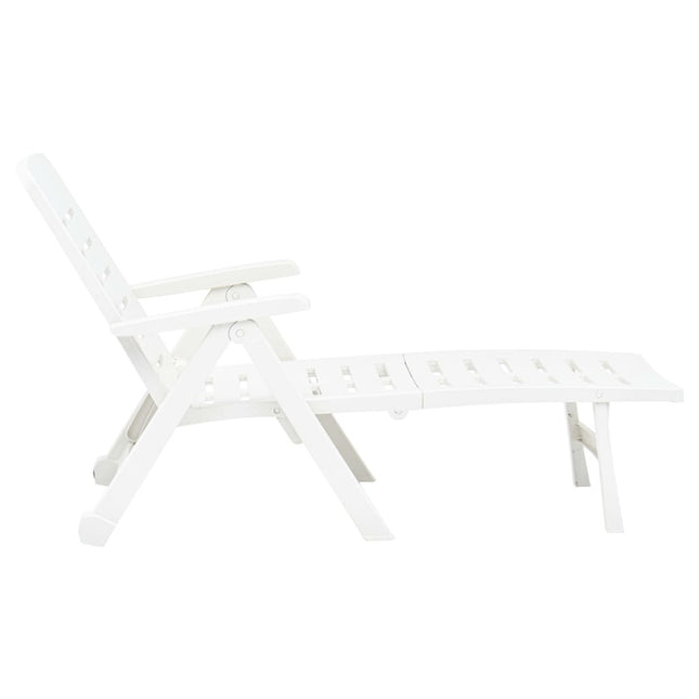 Bain de soleil pliant blanc en plastique