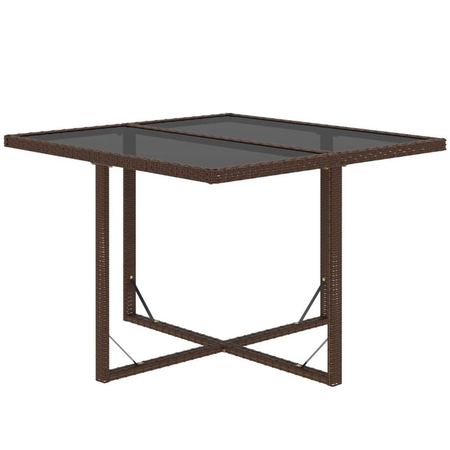 Table et fauteuils de jardin 8 places en résine tressée marron