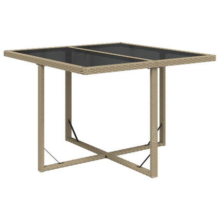 Table et fauteuils de jardin 8 places en résine tressée beige