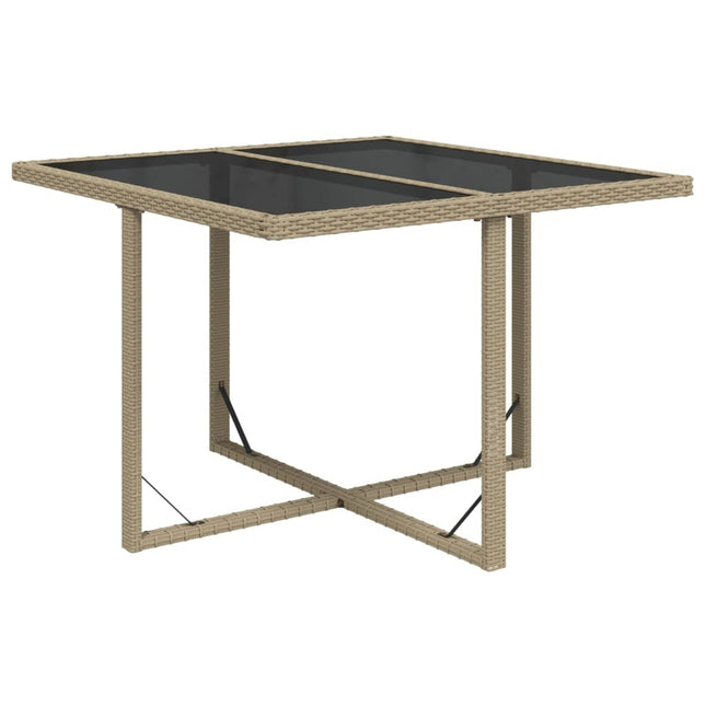 Table et fauteuils de jardin 8 places en résine tressée beige