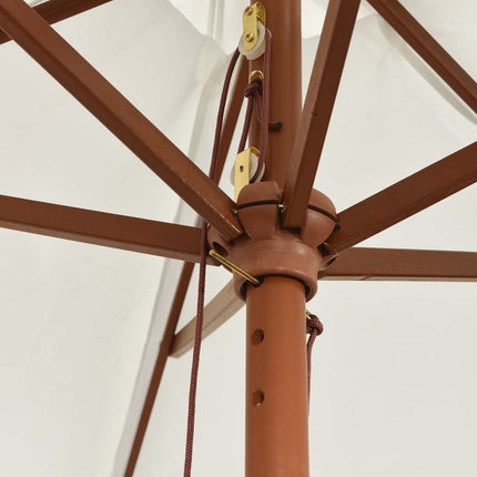 Parasol de jardin avec mât en bois sable 299 x 240 cm