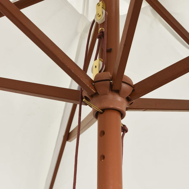 Parasol de jardin avec mât en bois sable 299 x 240 cm