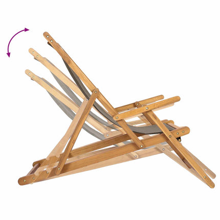 Chaise de plage taupe teck massif