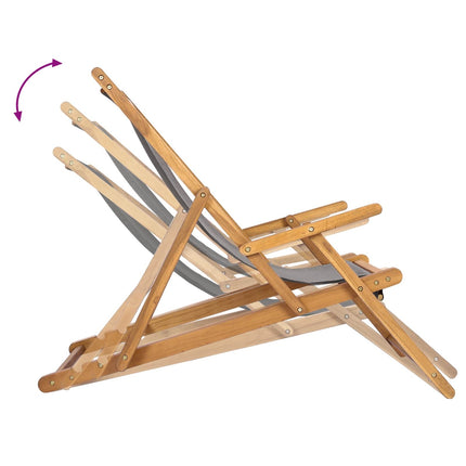 Chaise de plage gris clair teck massif
