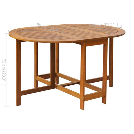 Table de jardin ovale pliante en bois d'acacia massif avec 4 chaises pliantes
