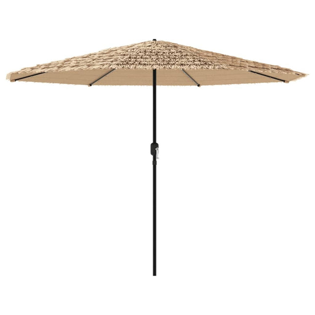 Parasol de jardin avec led et mât en acier marron 388 x 388 x cm