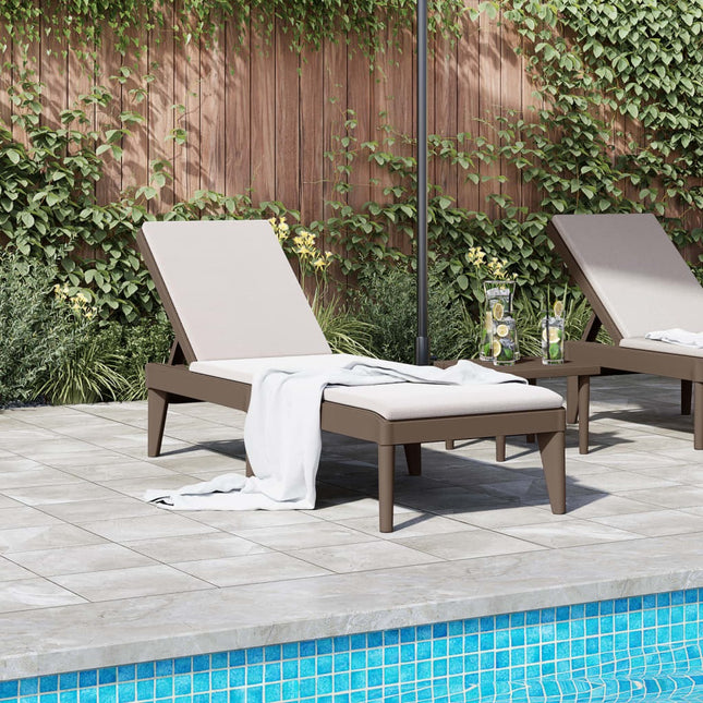 Bain de soleil marron en polypropylène effet rotin