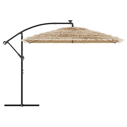Parasol de jardin avec led et mât en acier marron 290 x 290 x 238 cm