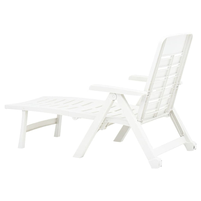 Bain de soleil pliant blanc en plastique