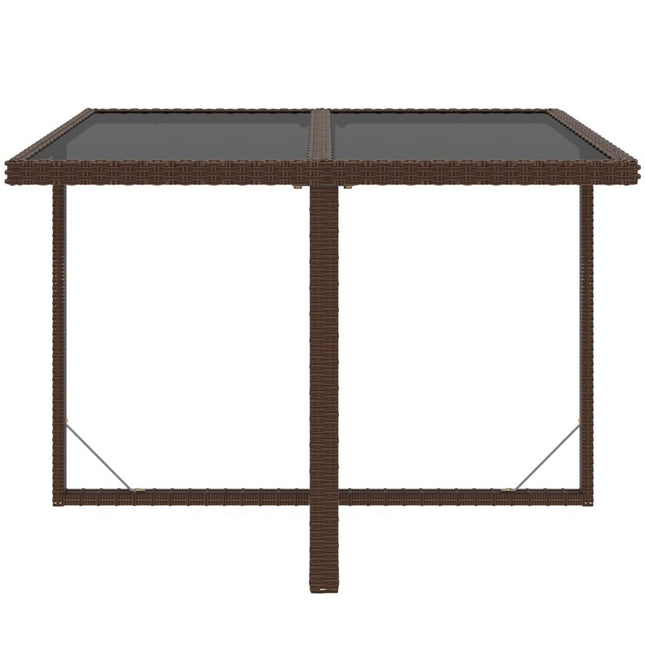 Table et fauteuils de jardin 8 places en résine tressée marron