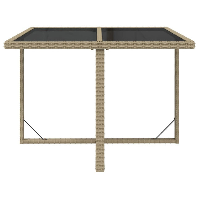 Table et fauteuils de jardin 8 places en résine tressée beige