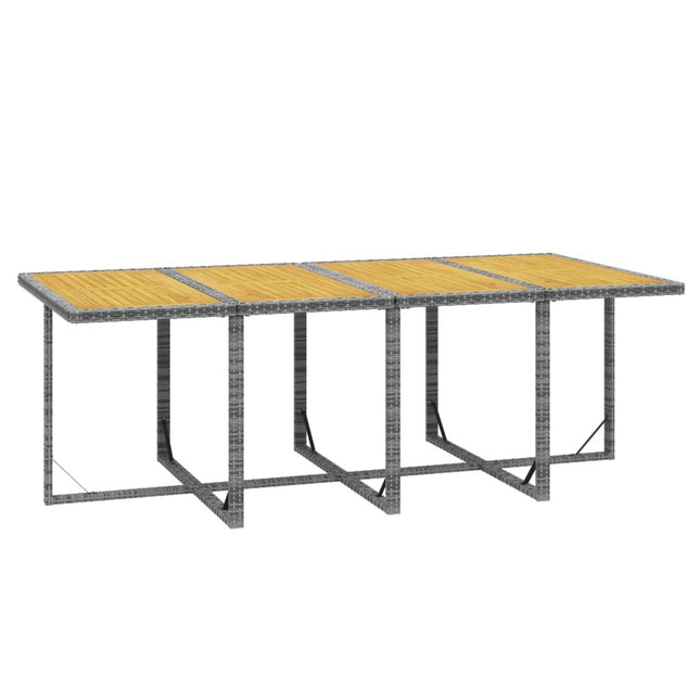 Table et chaises de jardin 8 places en résine tressée et acacia