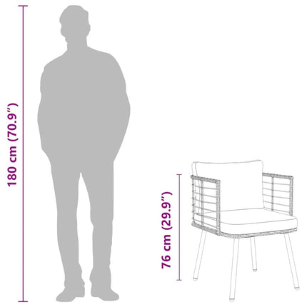 Fauteuil de jardin en résine tressée avec coussins anthracite