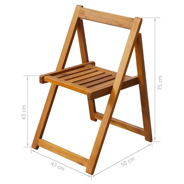 Table de jardin ovale pliante en bois d'acacia massif avec 4 chaises pliantes