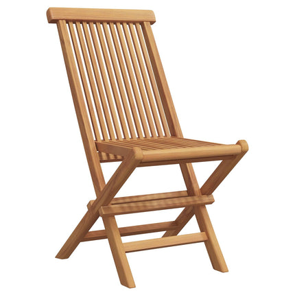Table ronde de jardin 85 cm avec 4 chaises pliantes en teck massif
