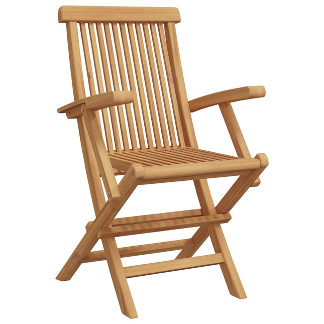 Table carréeee de jardin 85 cm avec 2 chaises pliantes en teck massif