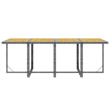 Table et chaises de jardin 8 places en résine tressée et acacia