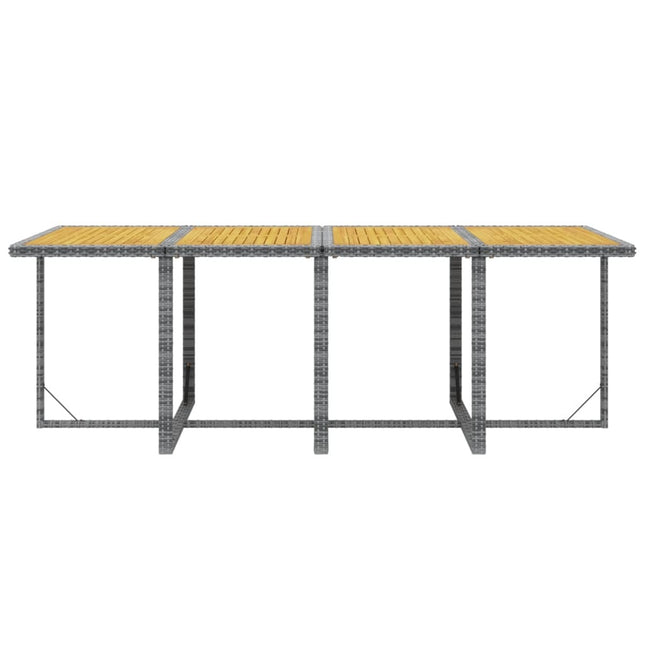 Table et chaises de jardin 8 places en résine tressée et acacia