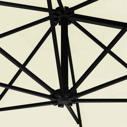 Parasol mural de jardin avec led 300 cm sable