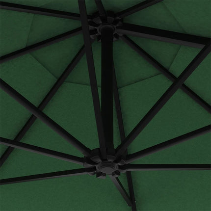 Parasol mural de jardin avec led 300 cm vert