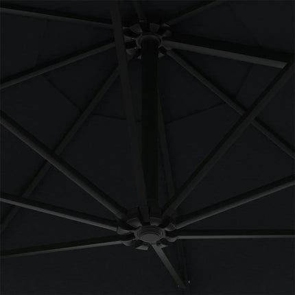 Parasol mural de jardin avec led 300 cm anthracite