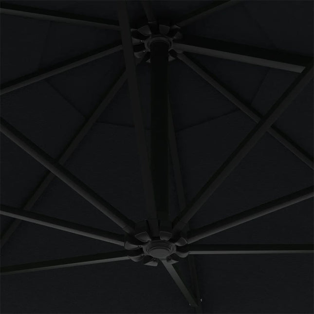 Parasol mural de jardin avec led 300 cm anthracite