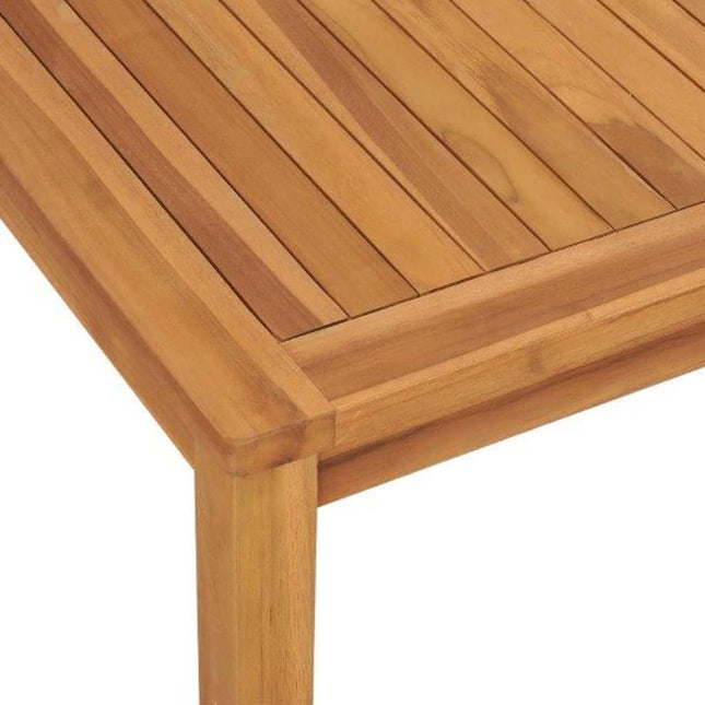 Table et 2 chaises de jardin en teck massif 110 cm
