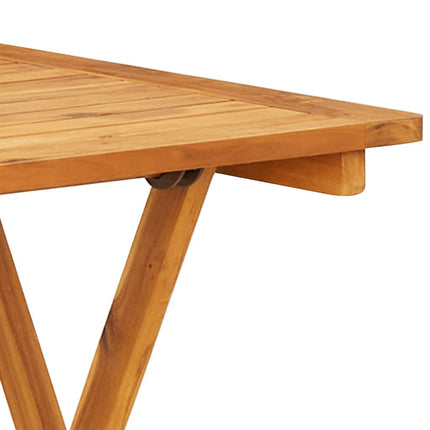 Table carrée et 2 chaises de jardin pliantes en résine tressée noire et bois d'acacia massif