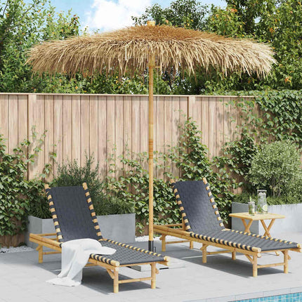 Parasol en bambou avec toit en feuille de bananier 210 cm