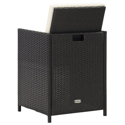 Chaises de jardin lot de 4 résine tressée noire
