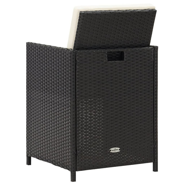Chaises de jardin lot de 4 résine tressée noire