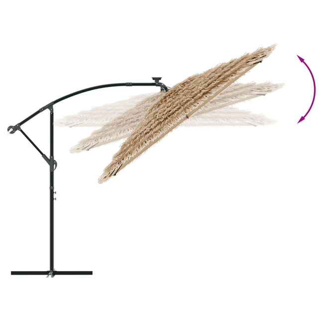 Parasol de jardin avec led et mât en acier marron 290 x 290 x 238 cm