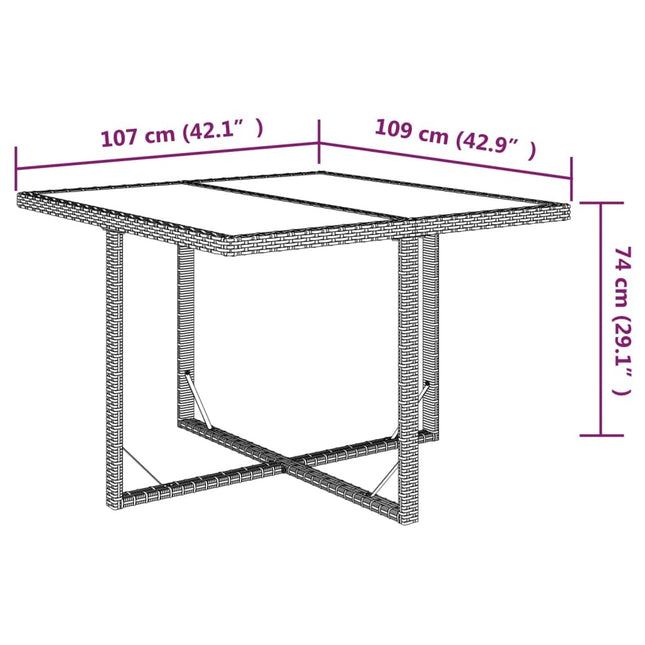 Table et fauteuils de jardin 8 places en résine tressée beige